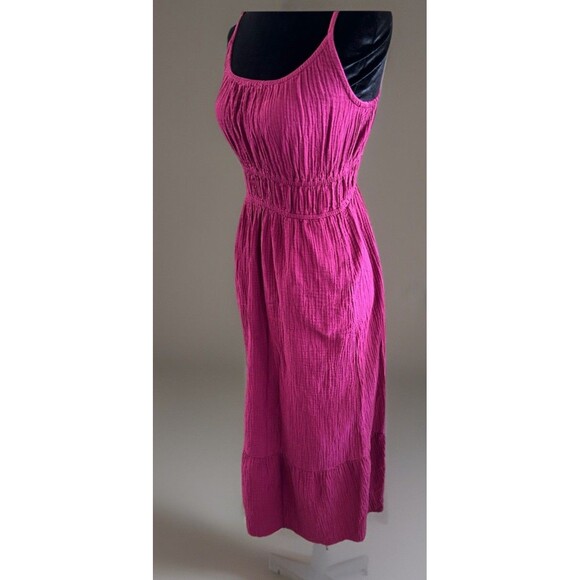 Pact Coastal Double Gauze Maxi Dress In Sangria Size Small Vacation Cruise - Picture 4 of 11